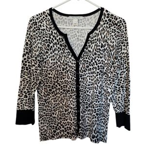 White House Black Market, Leopard Cardigan, Small, PTP 18